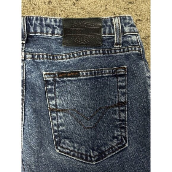 Vintage HARLEY DAVIDSON Womens Relaxed Bootcut Mid Rise Jeans Sz 6P 30x28 Y2k - Picture 6 of 12